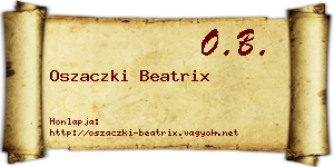 Oszaczki Beatrix névjegykártya